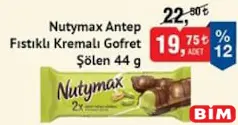 ŞÖLEN NUTYMAX ANTEP FISTIKLI KREMALI GOFRET 44 G